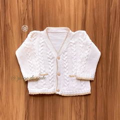 Cardigan Bebê Tricot Tranças.