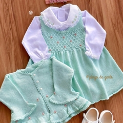 Vestido Tricot Bordado Com Body Golinha Chloé