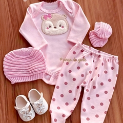 Conjunto Body e Calça Algodão Bordado Esquilinha Milly