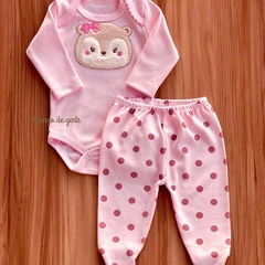 Conjunto Body e Calça Algodão Bordado Esquilinha Milly