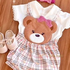 Romper Algodão Bordado Ursinha Ashley