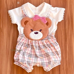 Romper Algodão Bordado Ursinha Ashley