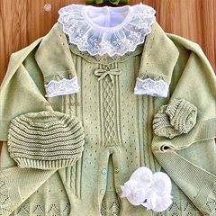 Saída Maternidade Tricot 3 Peças Camafeu