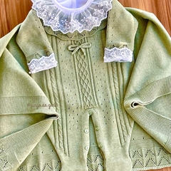 Saída Maternidade Tricot 3 Peças Camafeu