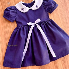 Vestido Algodão com Golinha Bordada Aurora
