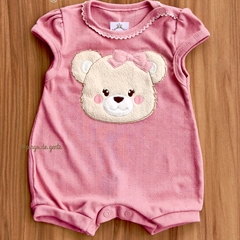 Romper Algodão Bordado Ursinha Daphne