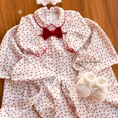 Saída Maternidade Algodão Egípcio 3 Peças Cherry