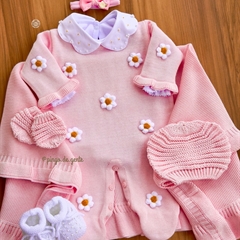 Saída Maternidade Tricot Bordada 3 Peças Daisy