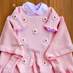 Saída Maternidade Tricot Bordada 3 Peças Daisy